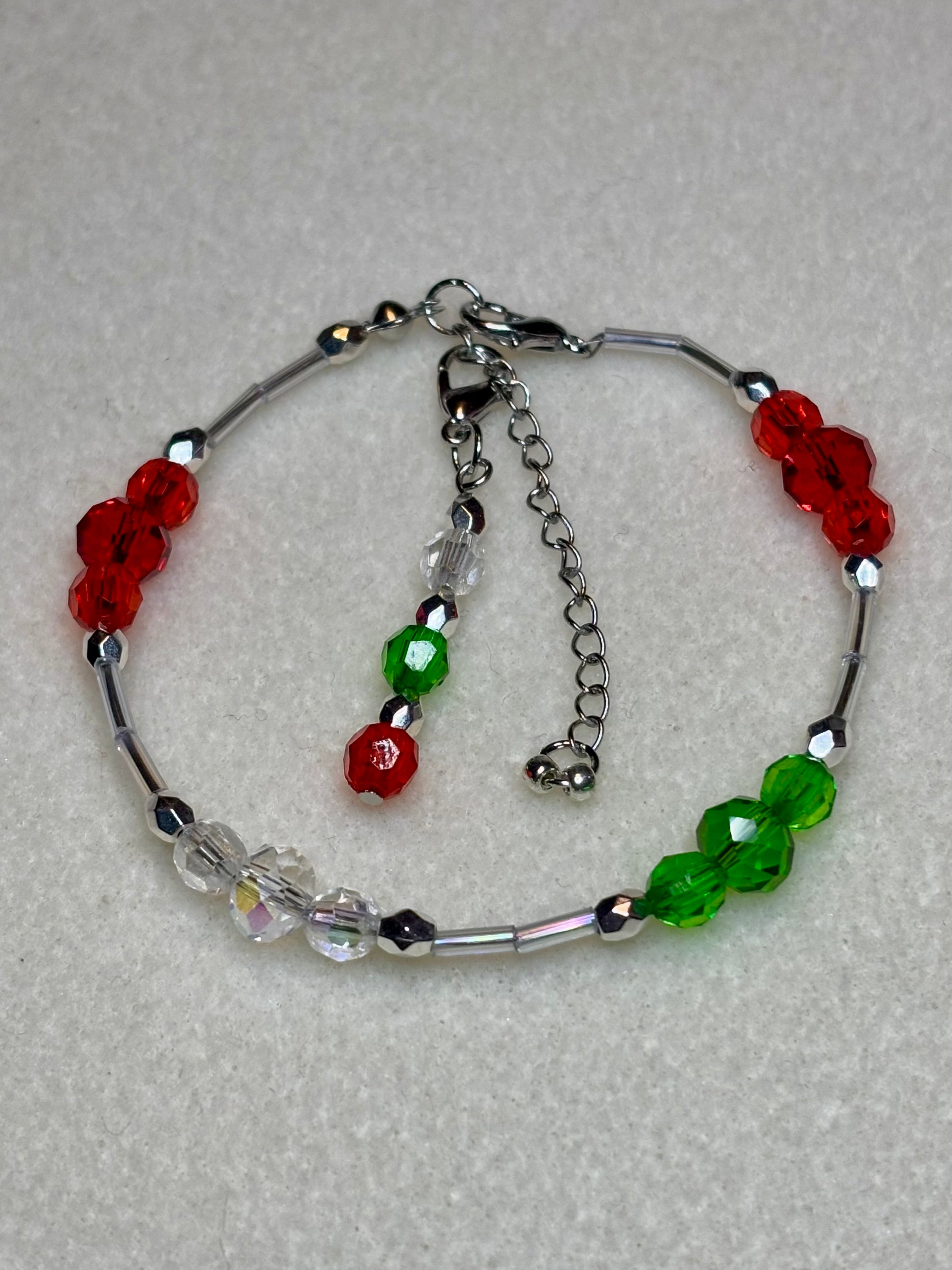 Handmade Beaded Holiday Bracelet
