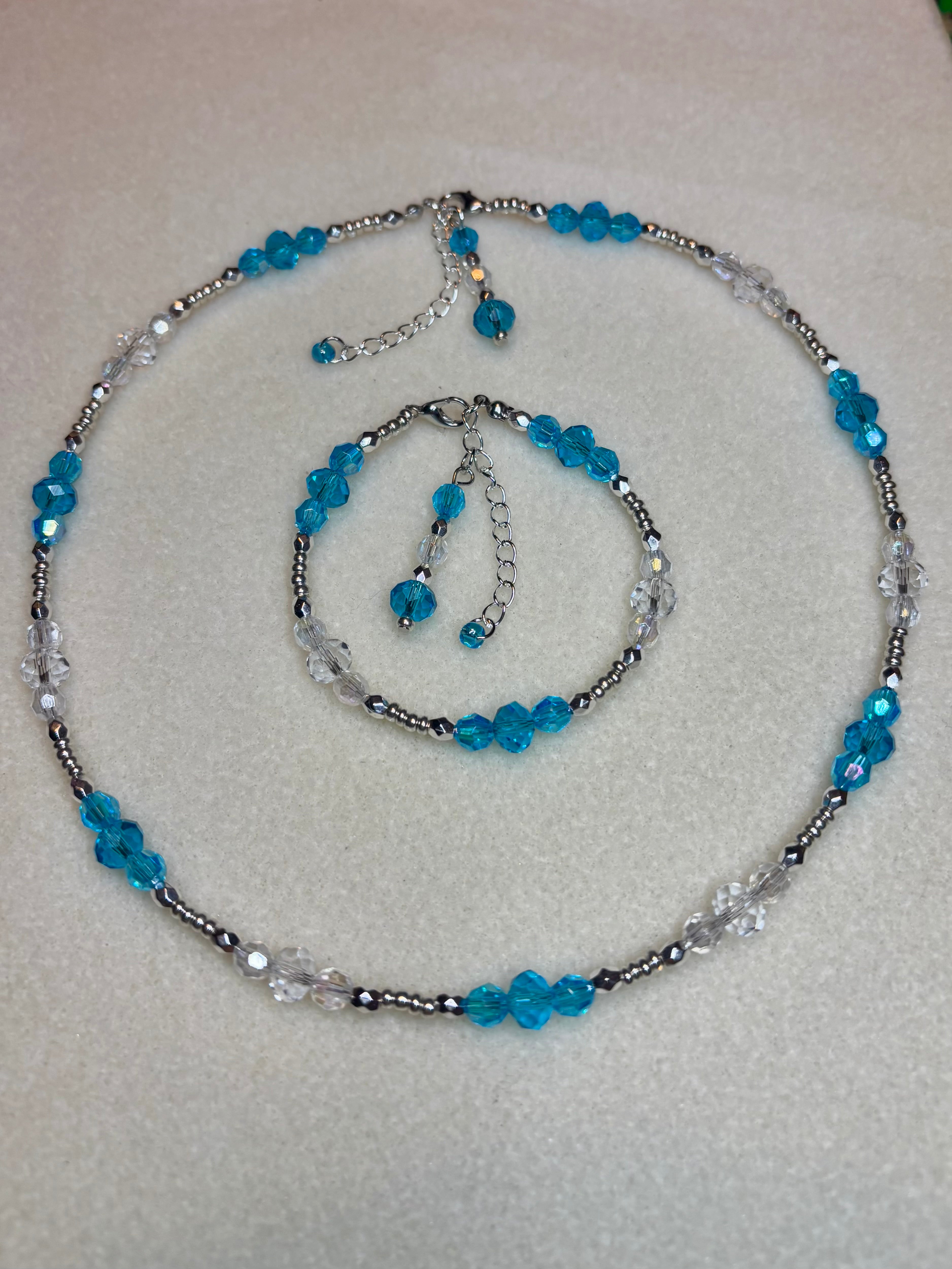 Handmade Beaded Holiday Necklace and Bracelet Set