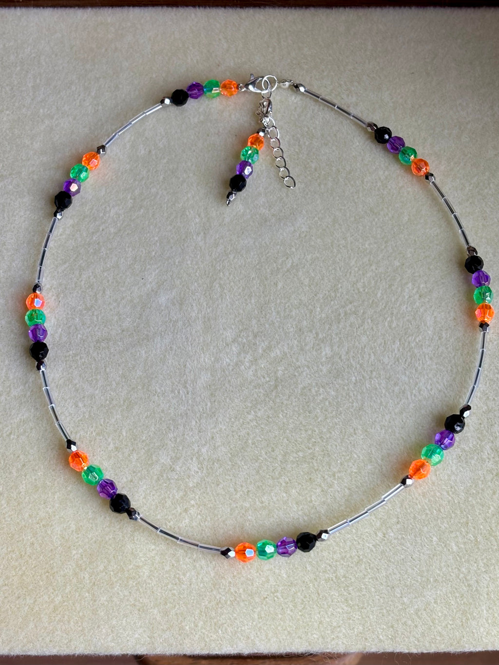Handmade Beaded Halloween Necklace and Bracelet Set