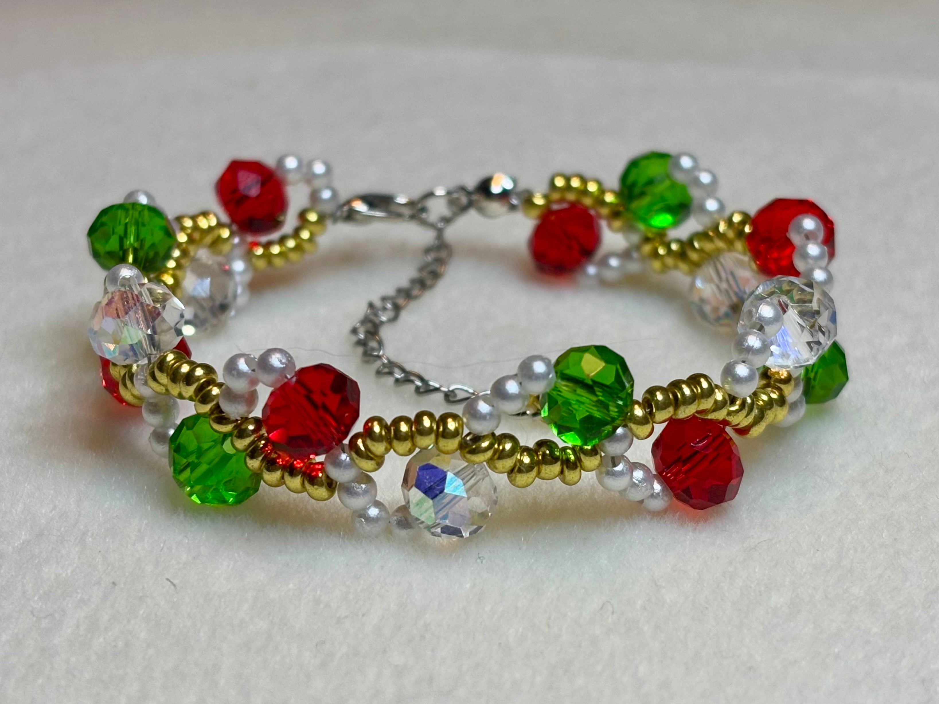 Handmade Beaded Holiday Bracelet