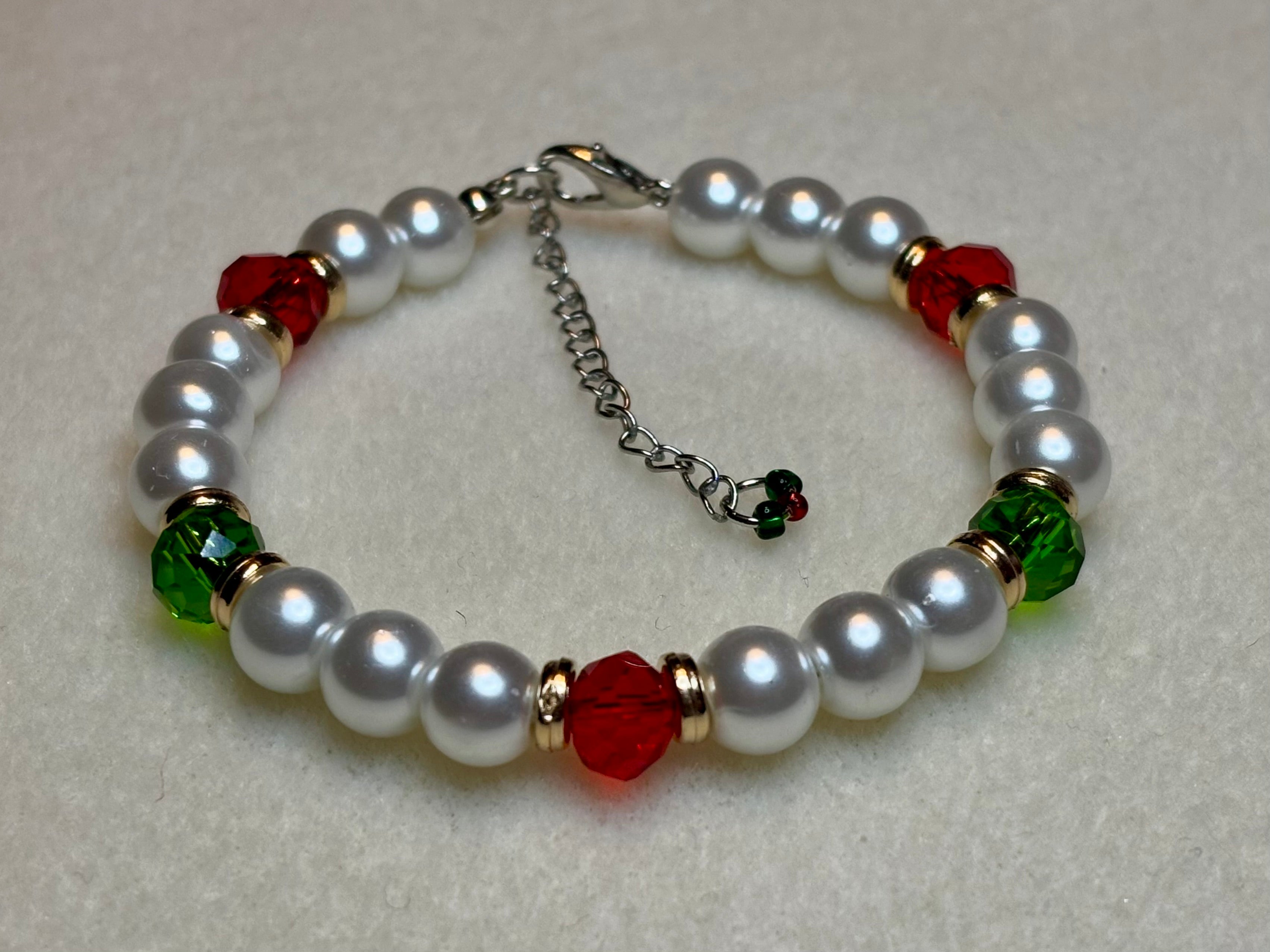Handmade Beaded Holiday Bracelet