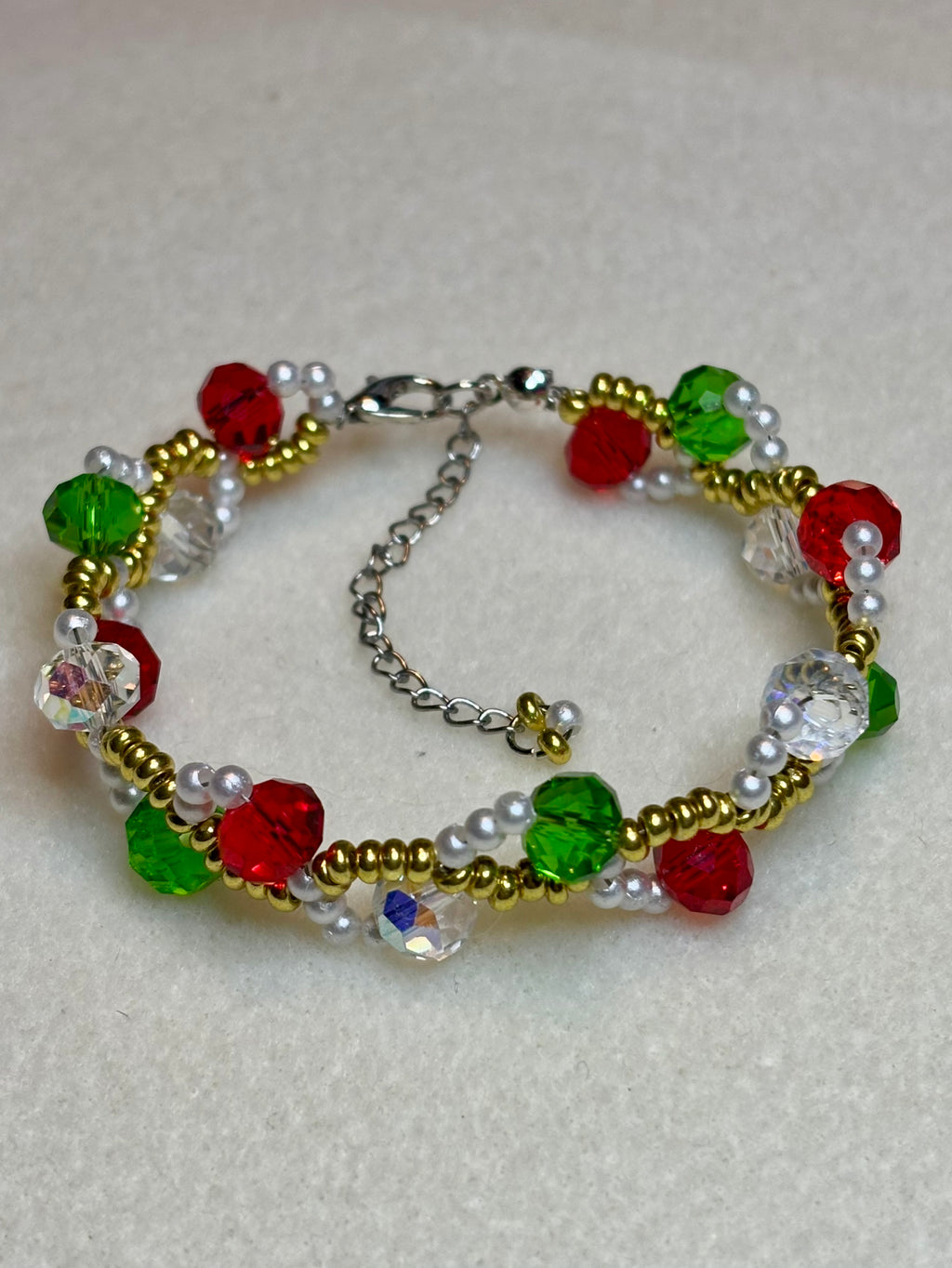 Handmade Beaded Holiday Bracelet