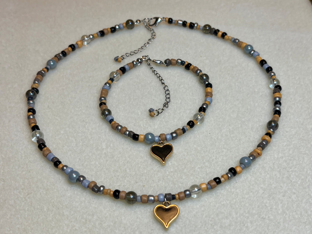 Handmade Beaded Necklace and Bracelet Set