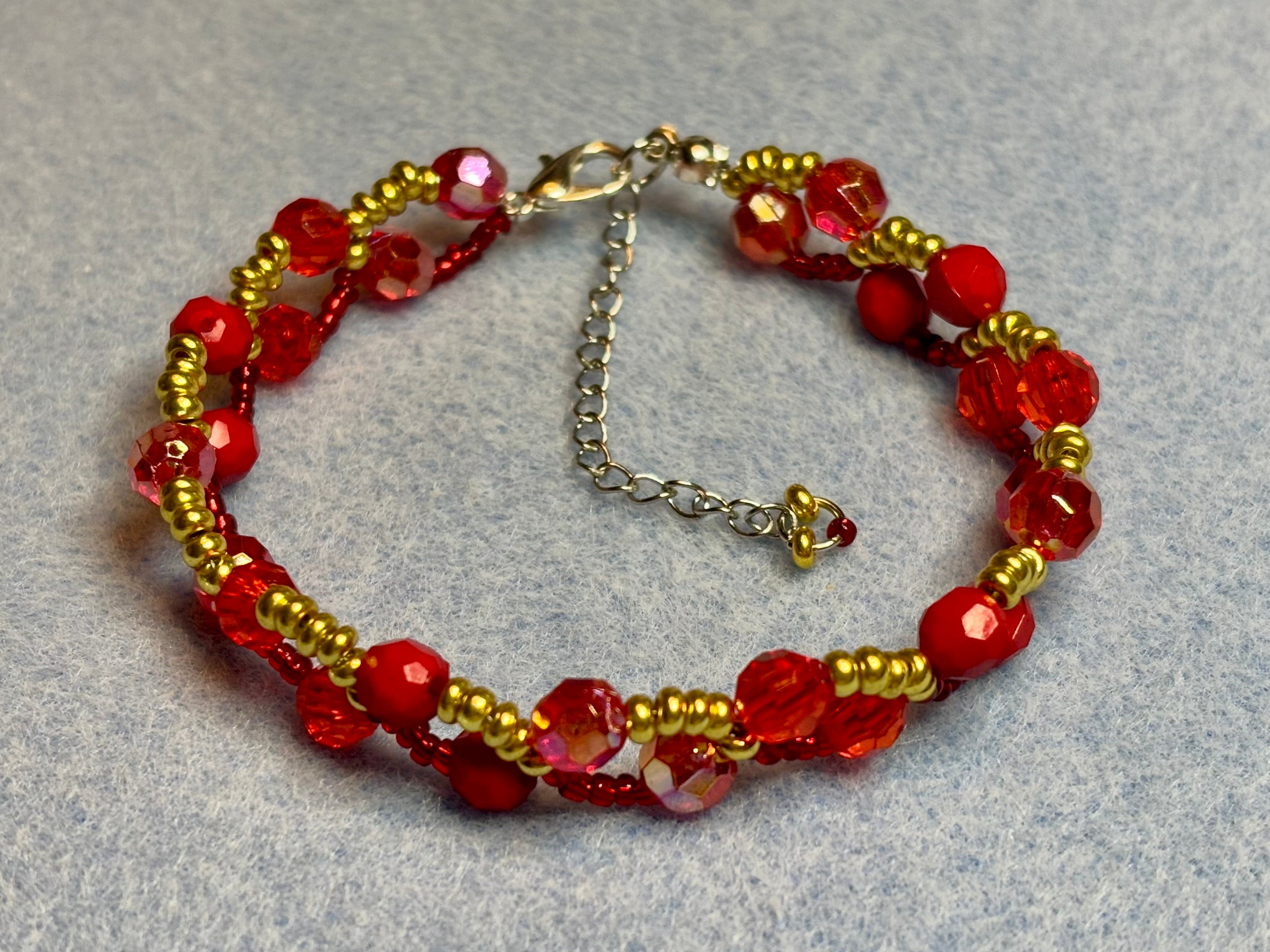 Handmade Beaded Holiday Bracelet