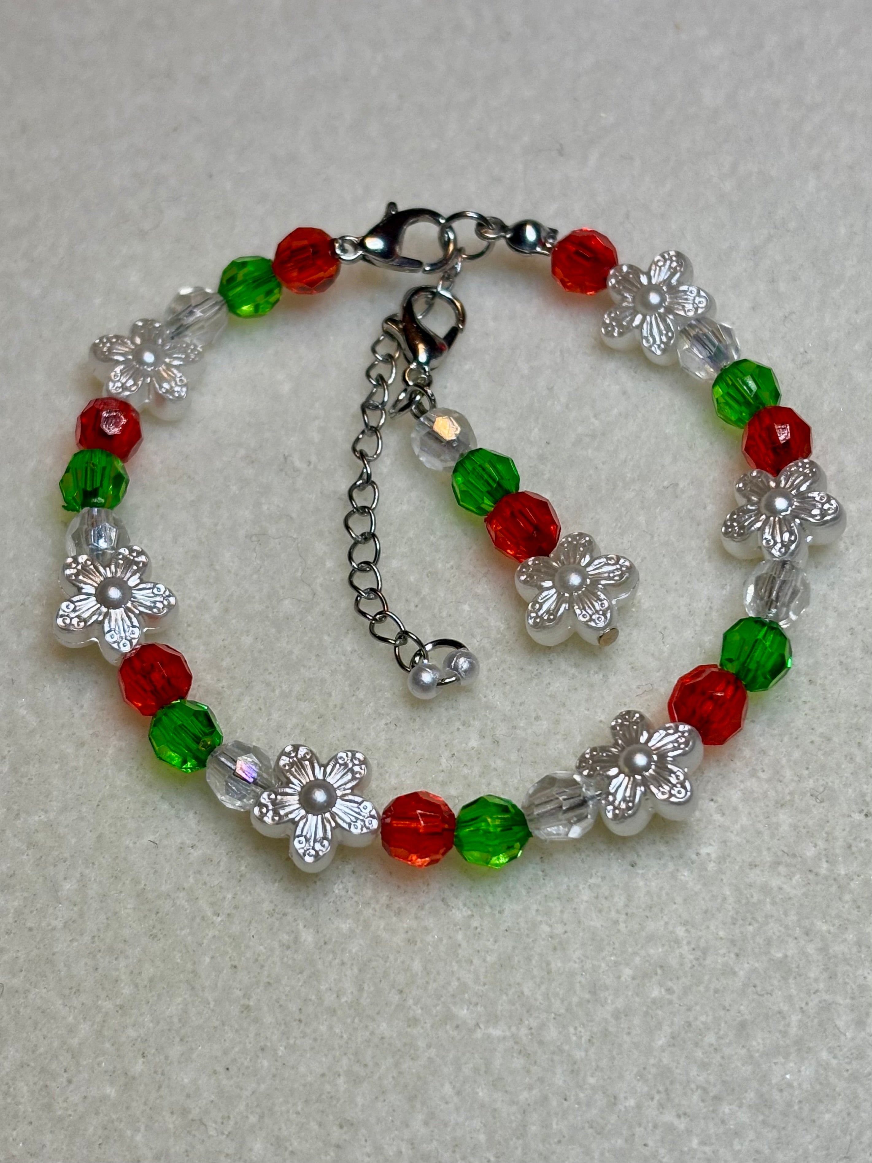 Handmade Beaded Holiday Bracelet