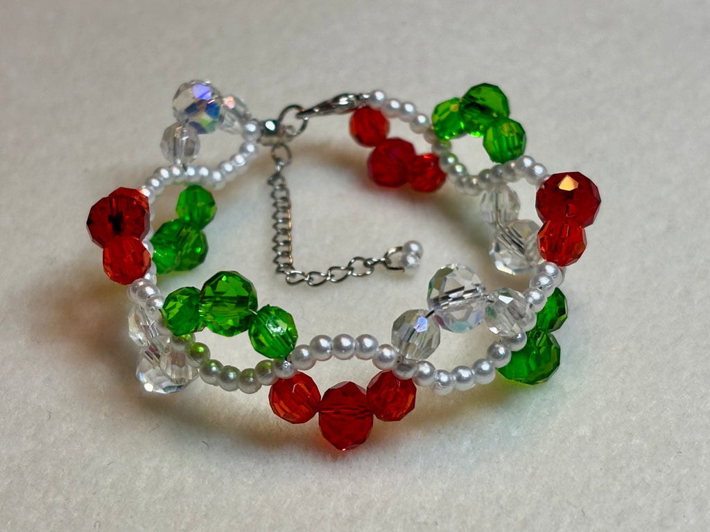 Handmade Beaded Holiday Bracelet