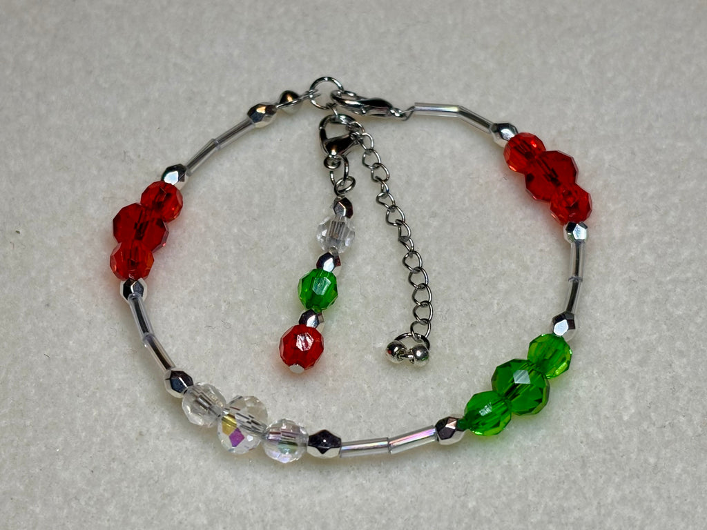 Handmade Beaded Holiday Bracelet
