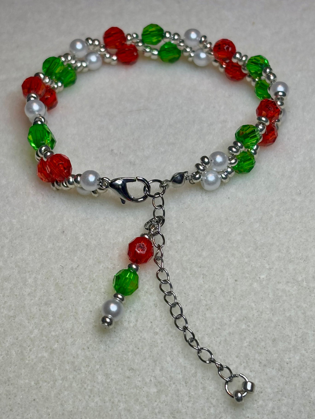 Handmade Beaded Holiday Bracelet
