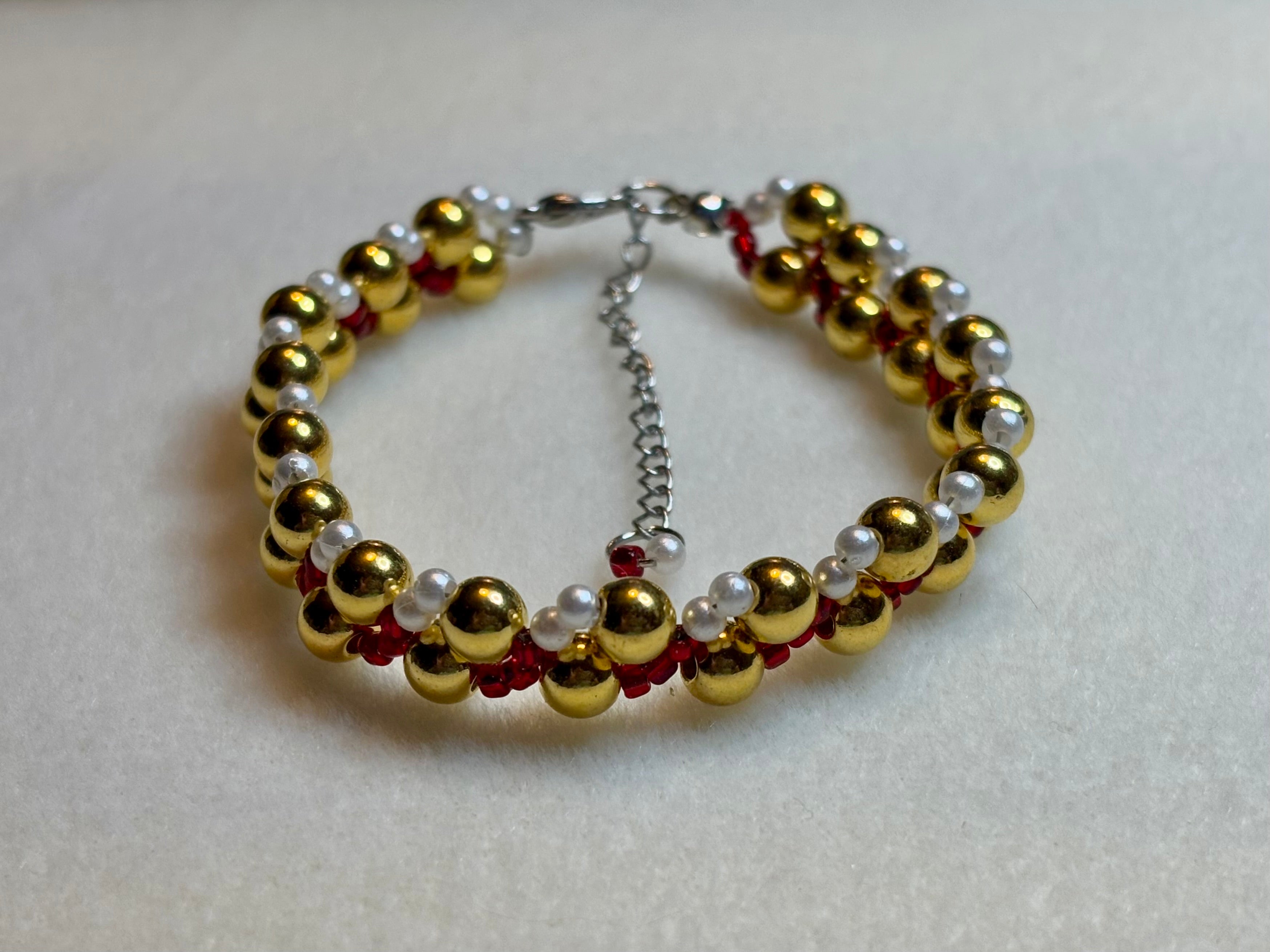 Handmade Beaded Holiday Bracelet