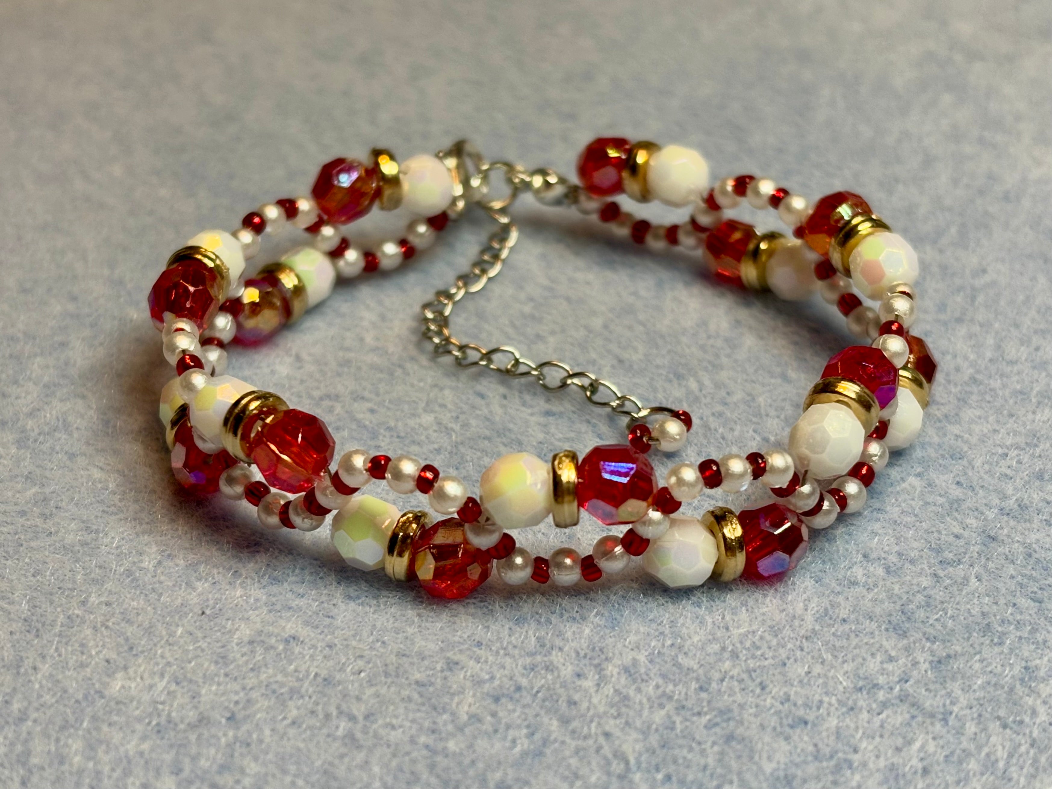 Handmade Beaded Holiday Bracelet