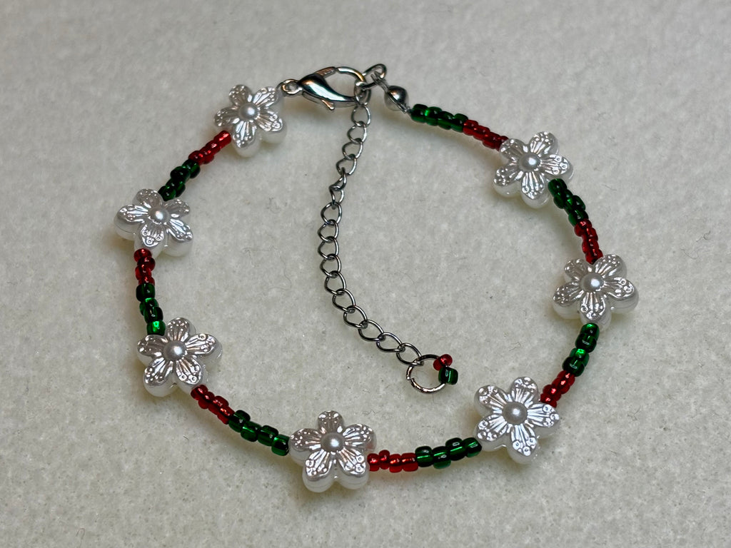 Handmade Beaded Holiday Bracelet