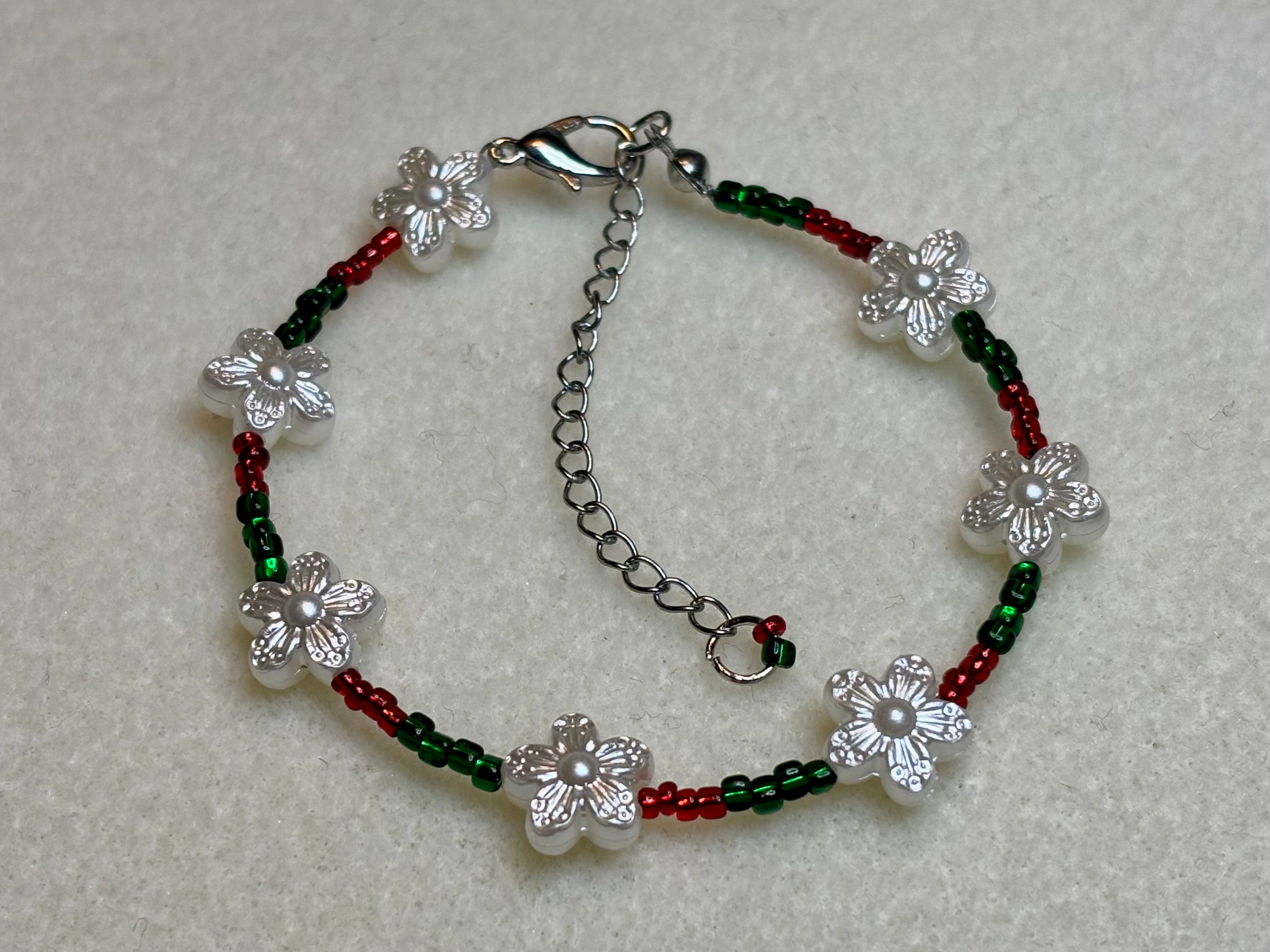 Handmade Beaded Holiday Bracelet