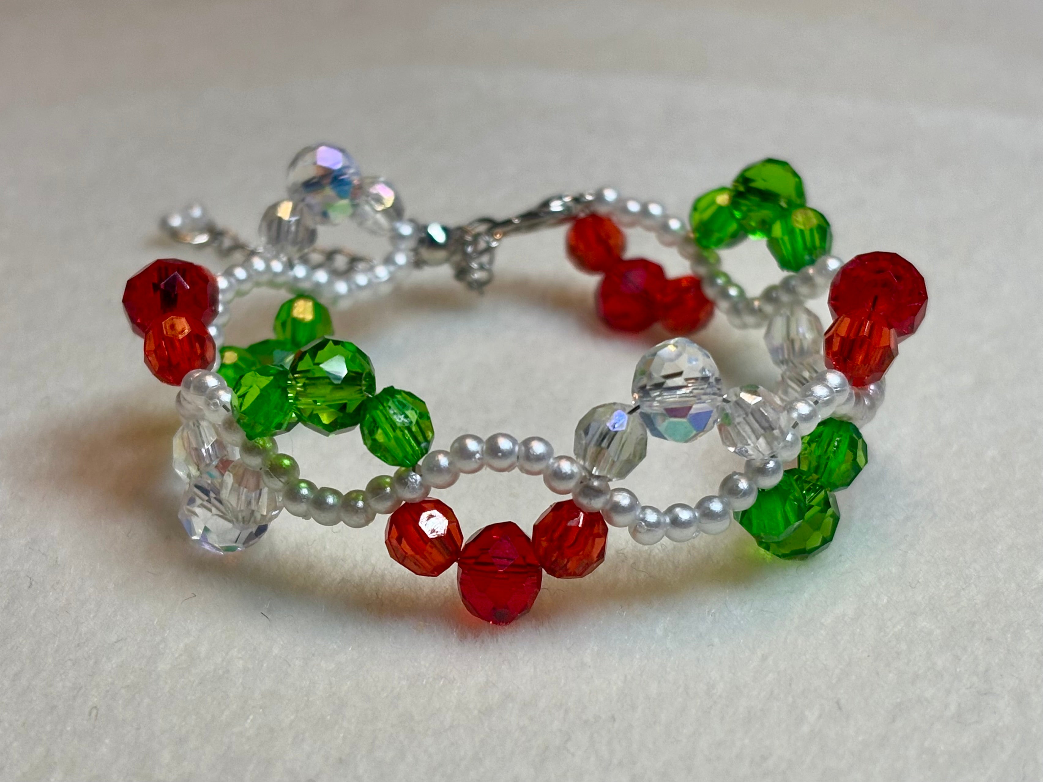 Handmade Beaded Holiday Bracelet