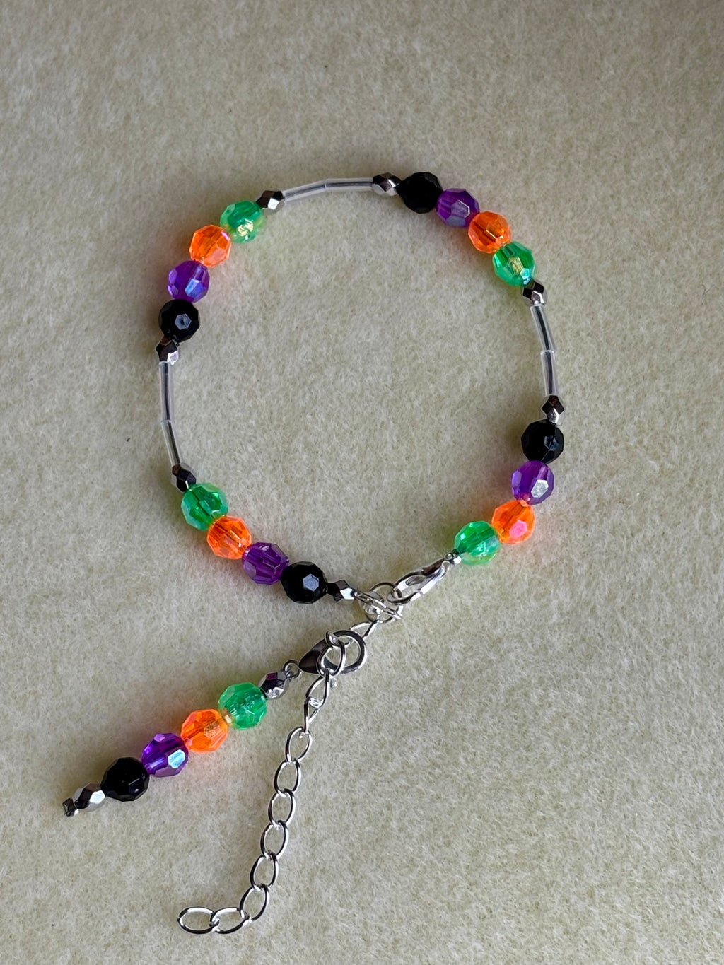 Handmade Beaded Halloween Bracelet