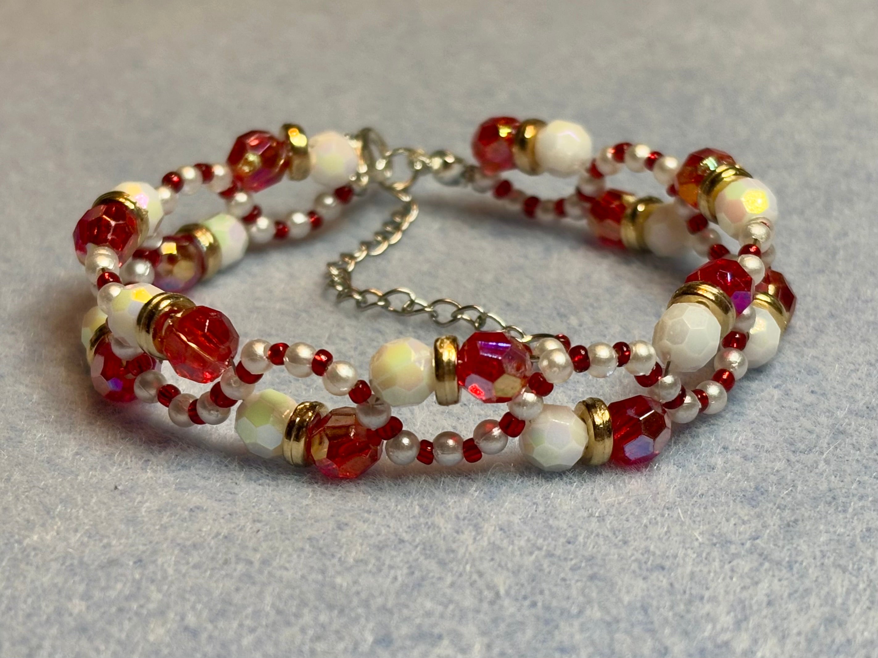 Handmade Beaded Holiday Bracelet