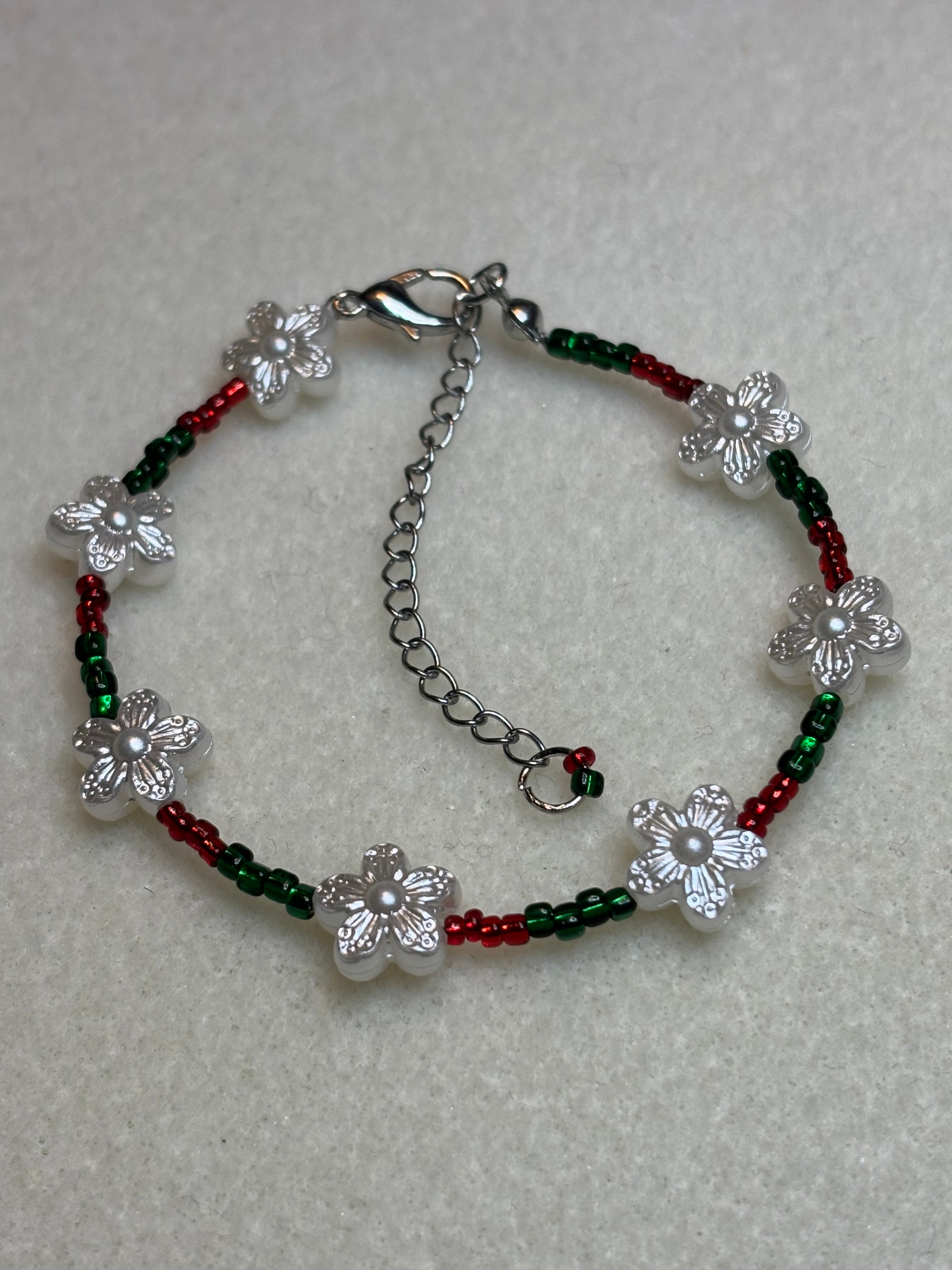 Handmade Beaded Holiday Bracelet