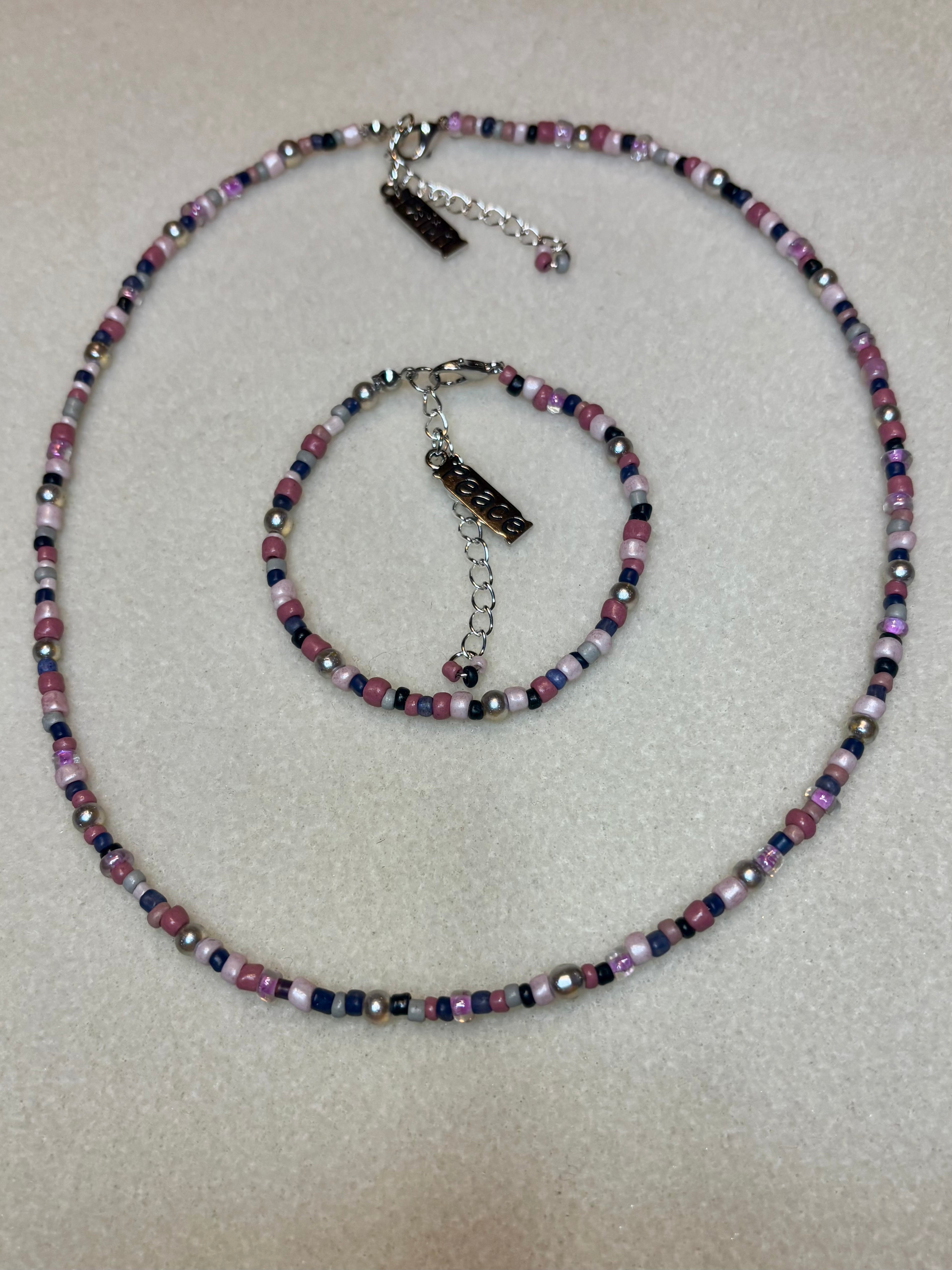 Handmade Beaded Necklace and Bracelet Set