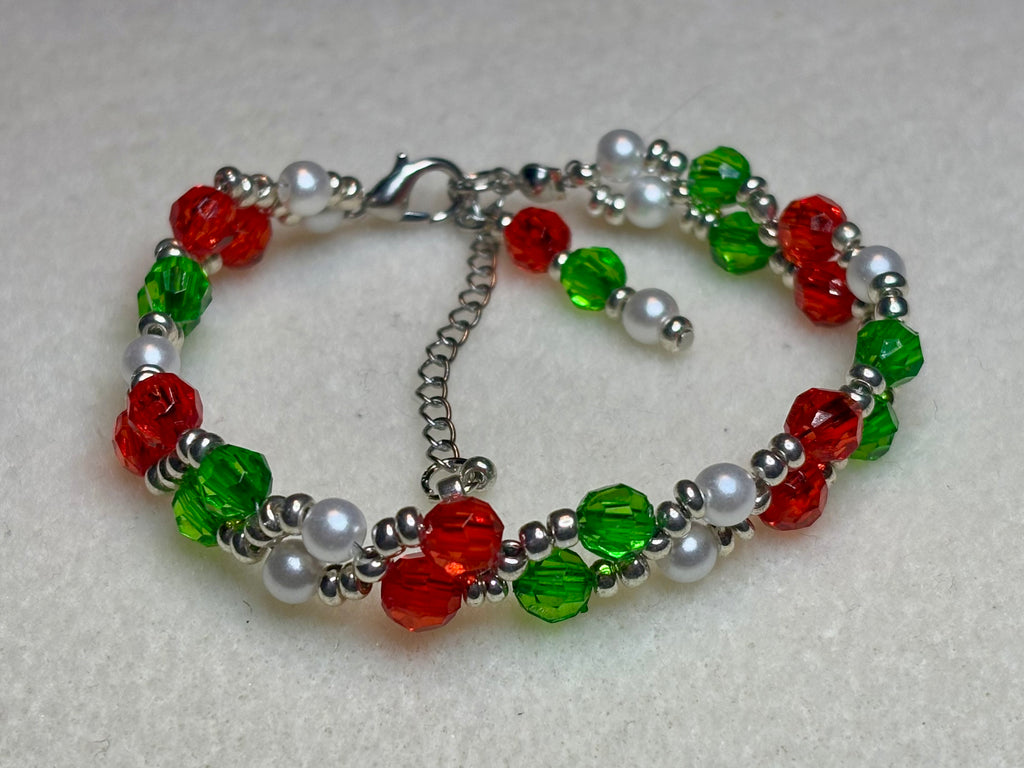 Handmade Beaded Holiday Bracelet