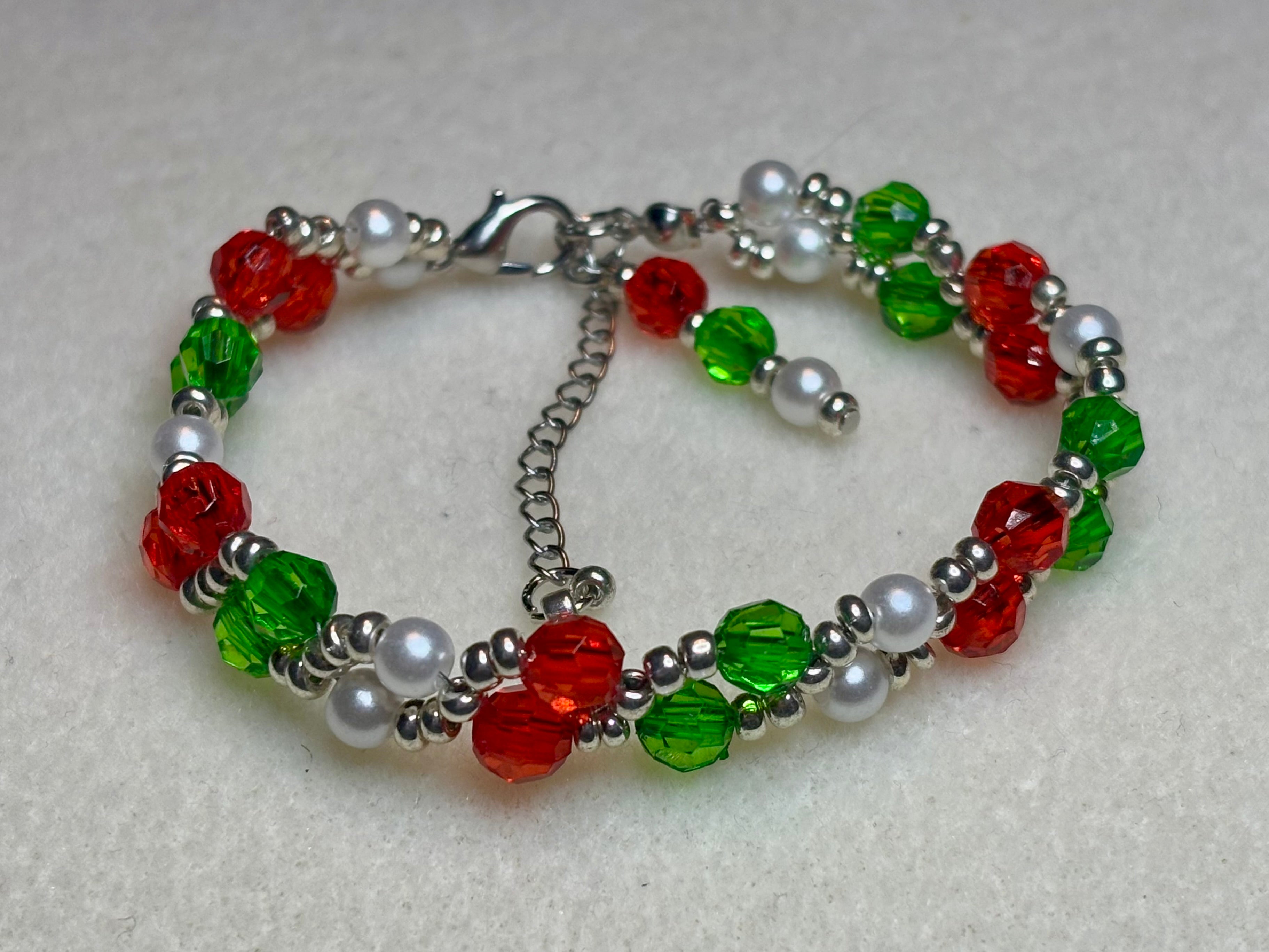 Handmade Beaded Holiday Bracelet