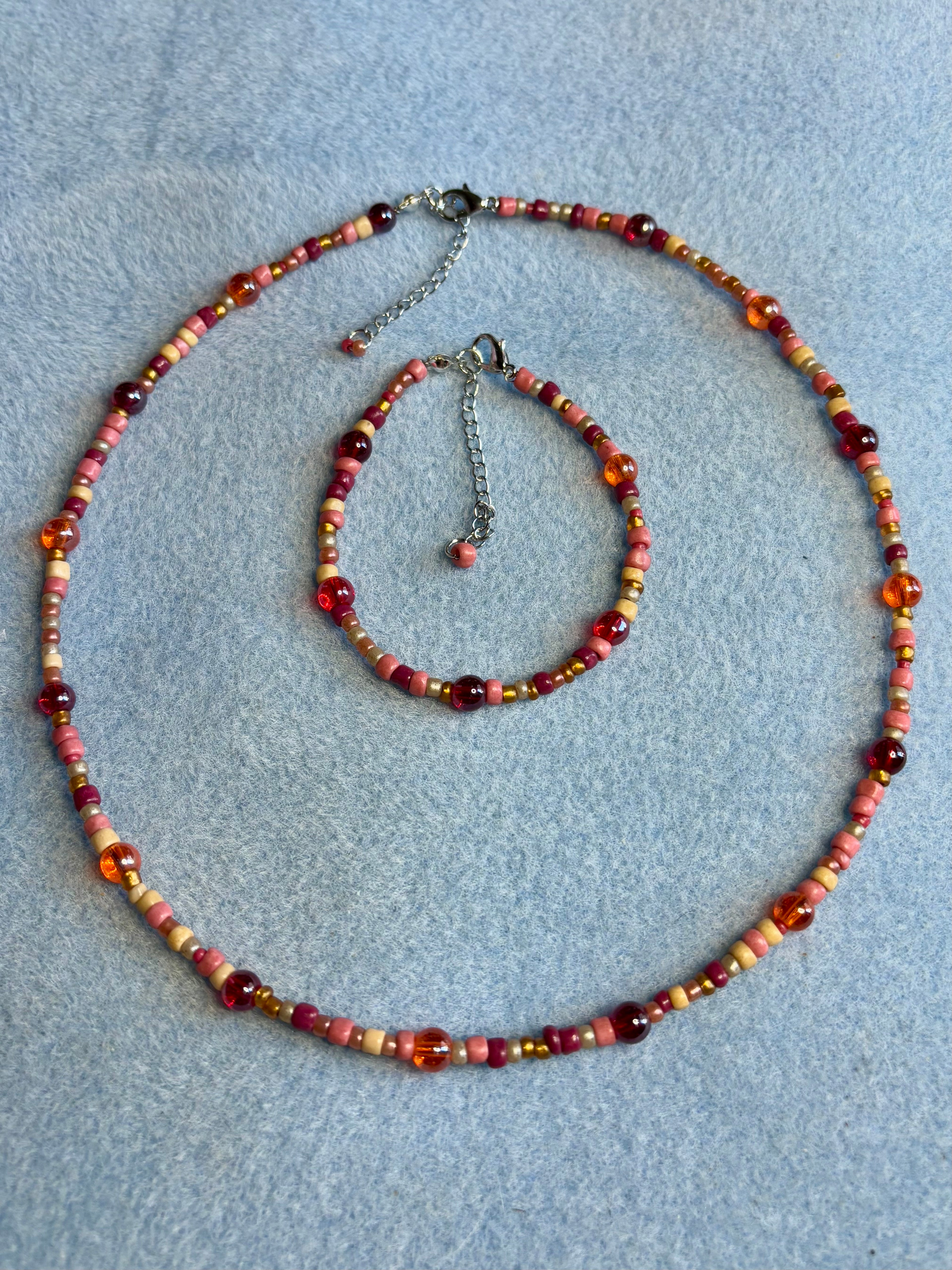 Handmade Beaded Necklace and Bracelet Set