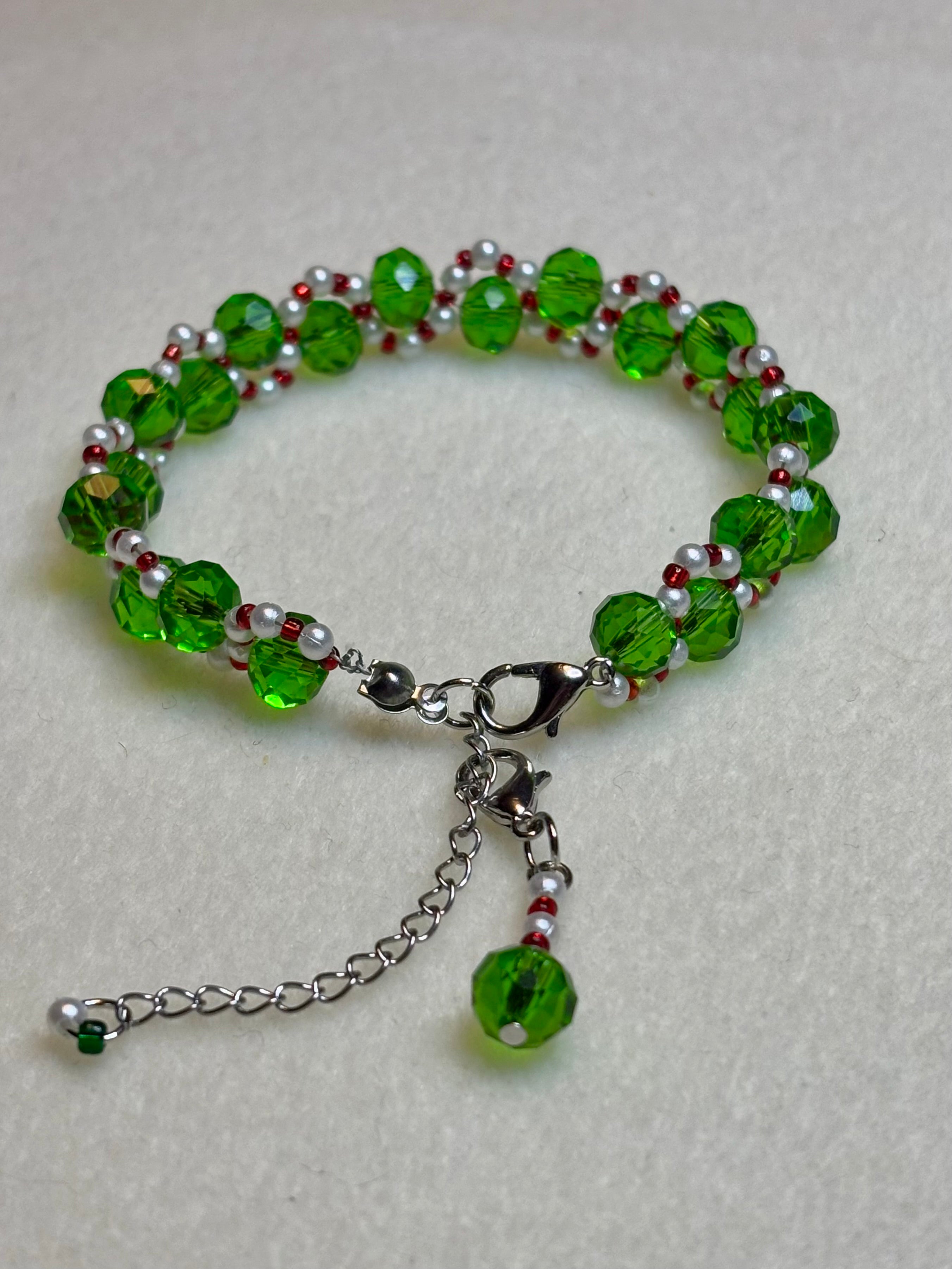 Handmade Beaded Holiday Bracelet