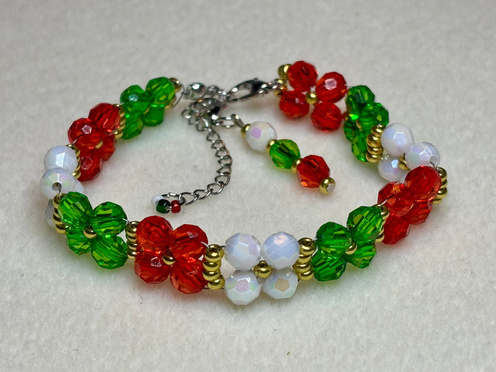 Handmade Beaded Holiday Bracelet
