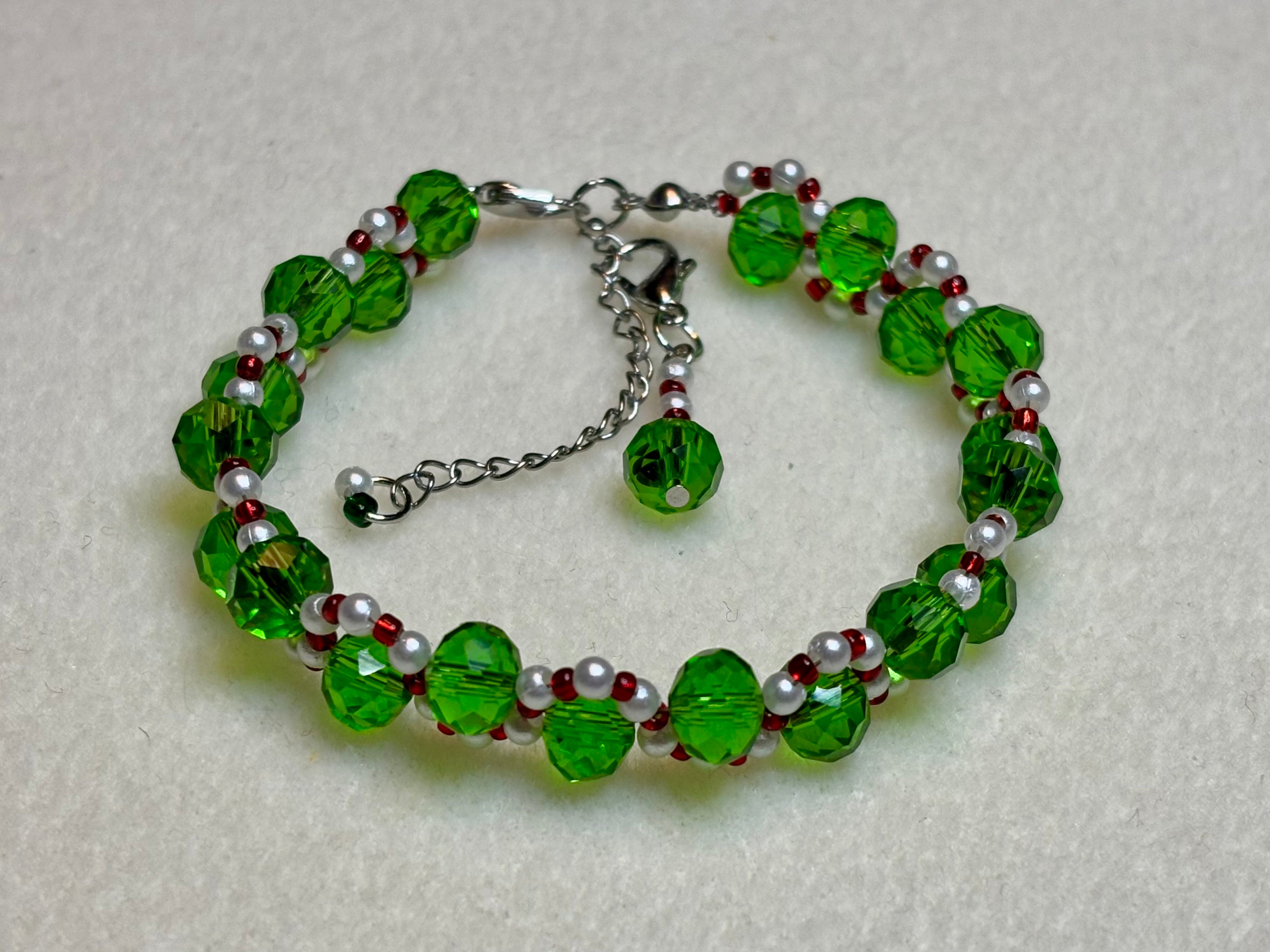 Handmade Beaded Holiday Bracelet