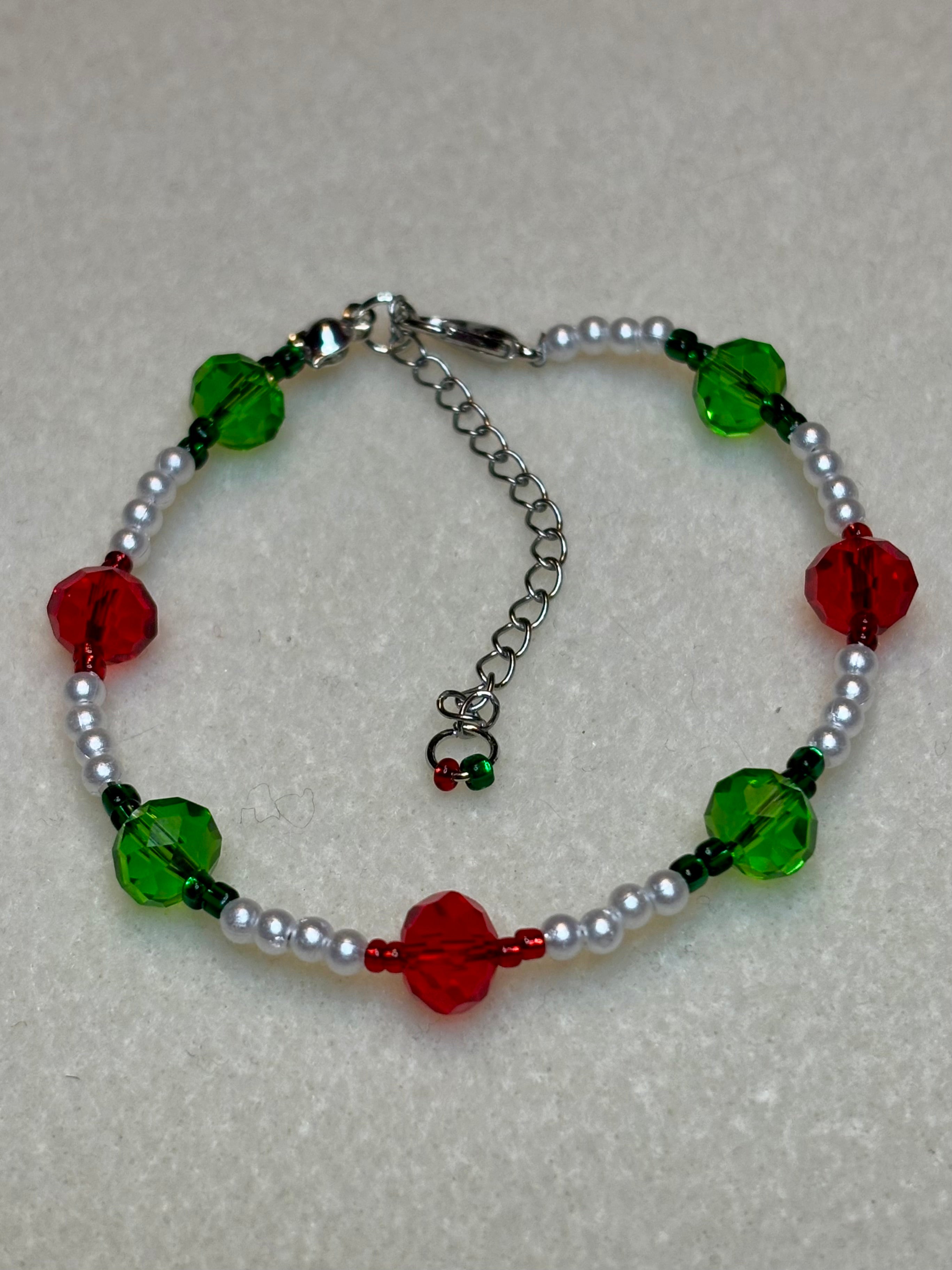Handmade Beaded Holiday Bracelet