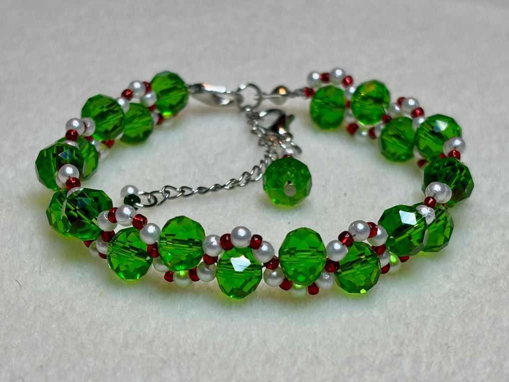 Handmade Beaded Holiday Bracelet