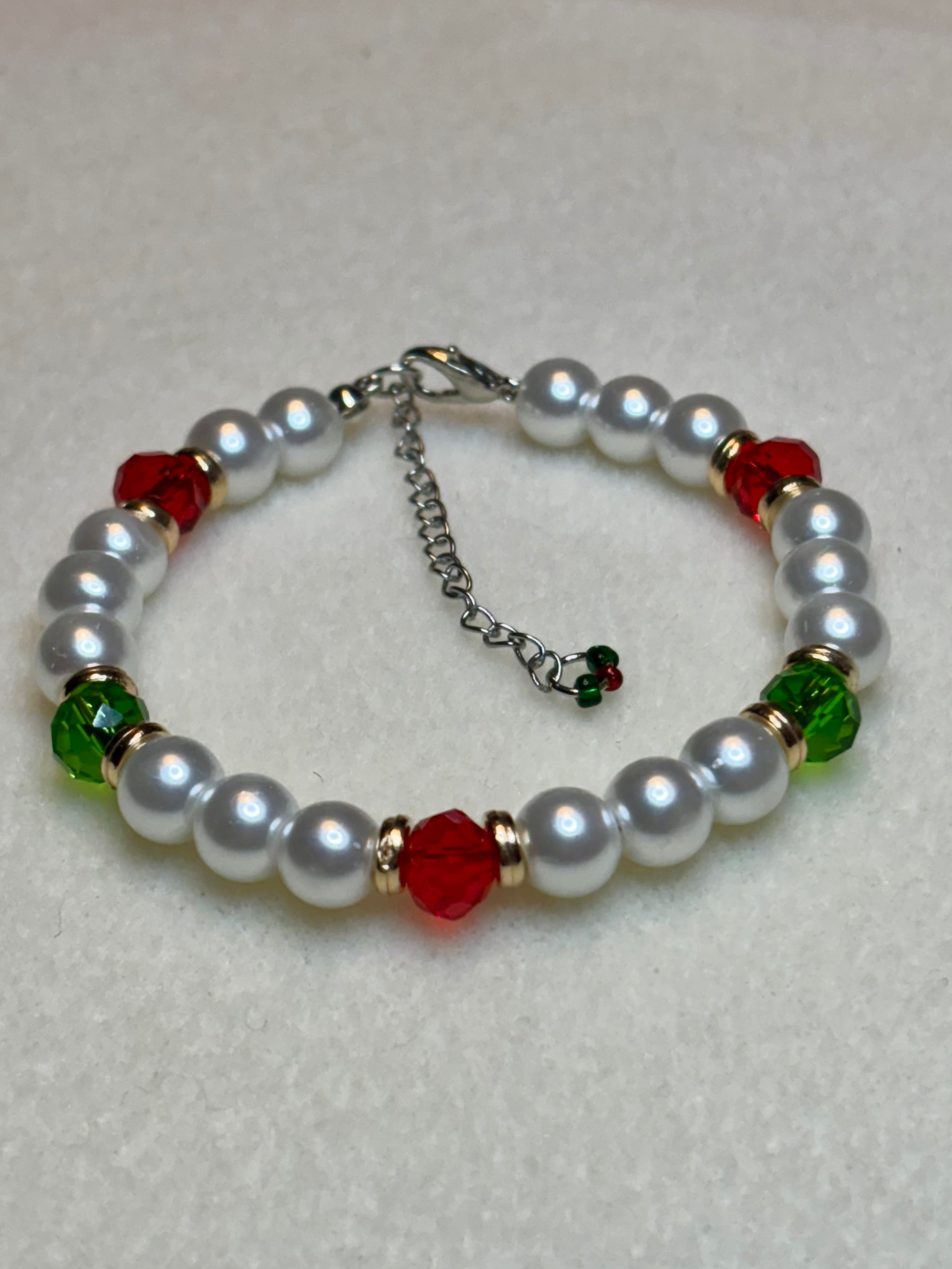 Handmade Beaded Holiday Bracelet