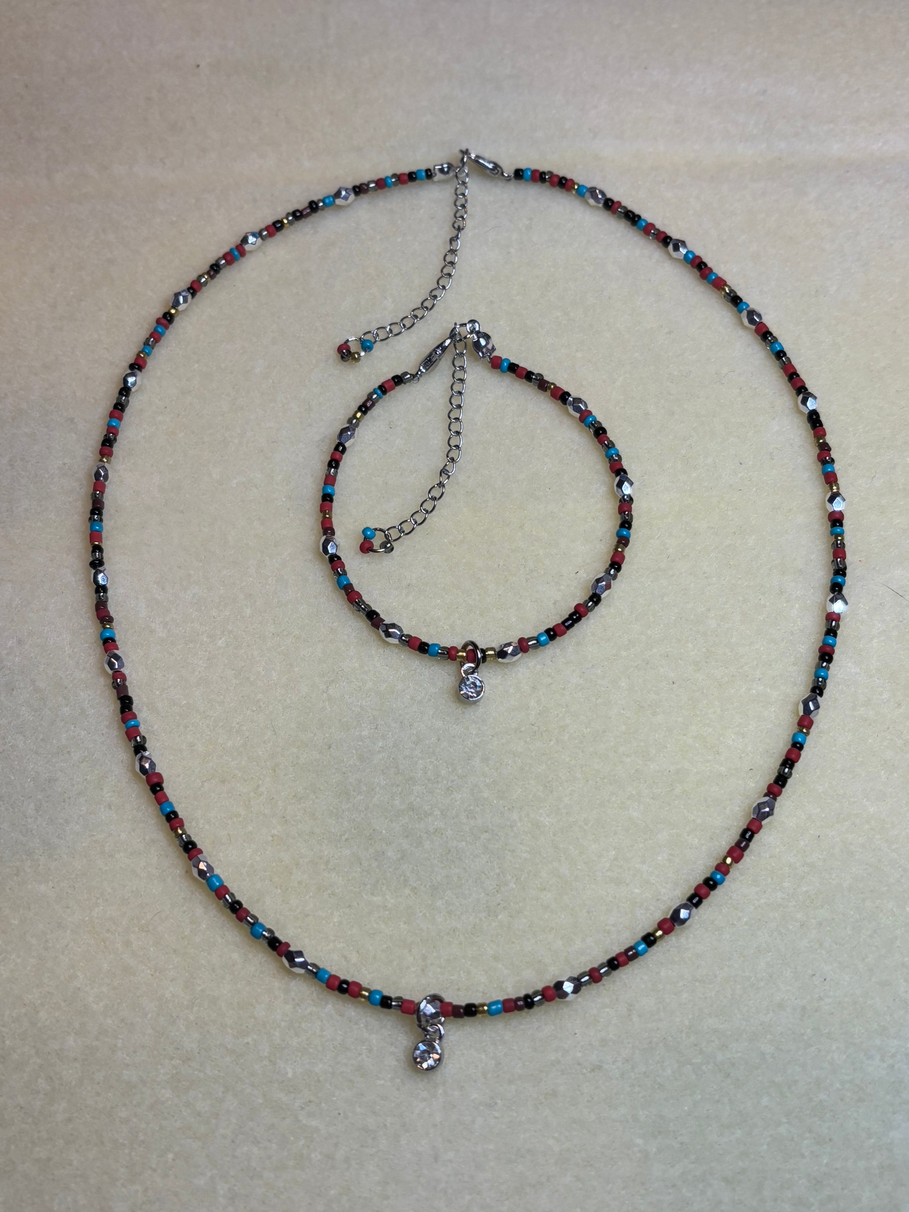 Handmade Beaded Necklace and Bracelet Set