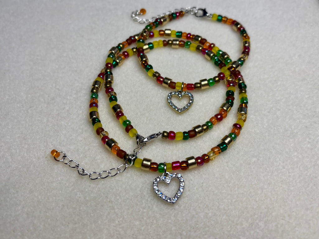 Handmade Beaded Necklace and Bracelet Set