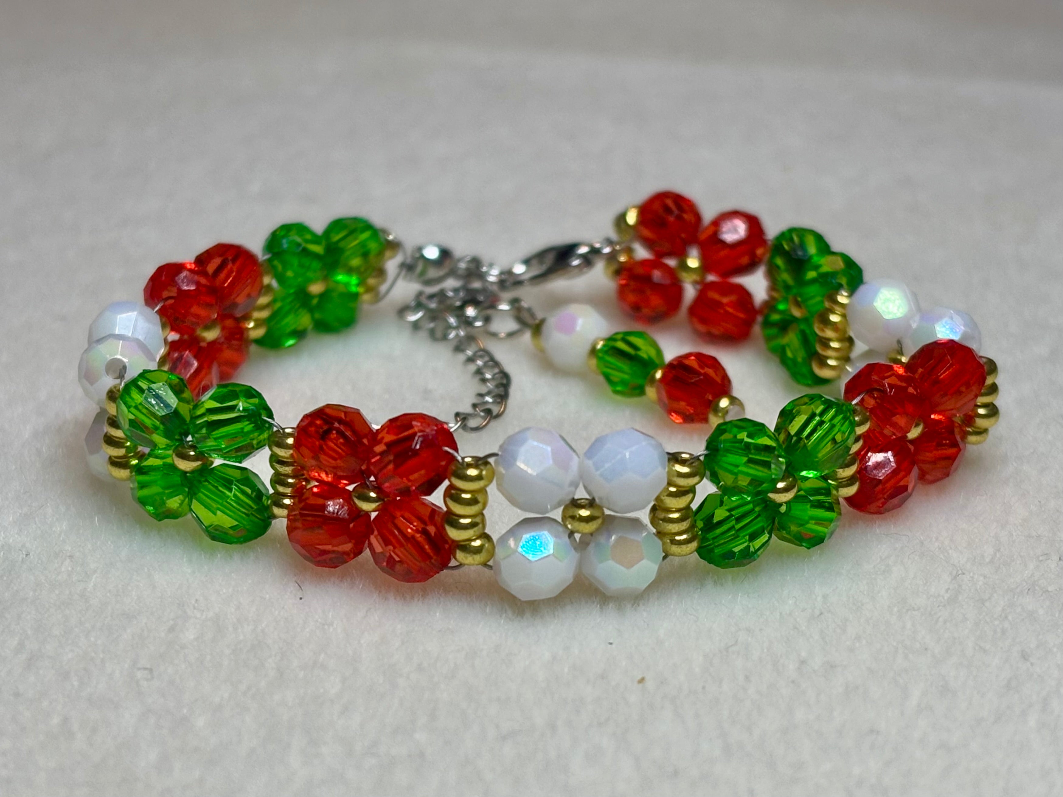 Handmade Beaded Holiday Bracelet