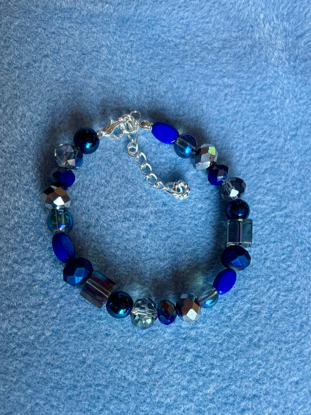 Blue crystal bracelet And Earring set