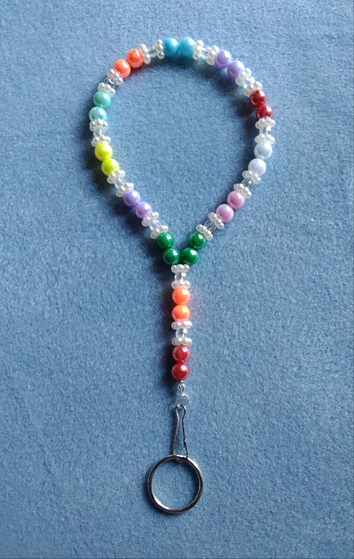 Handmade Wristlet / Keychain (Pearl Accent)