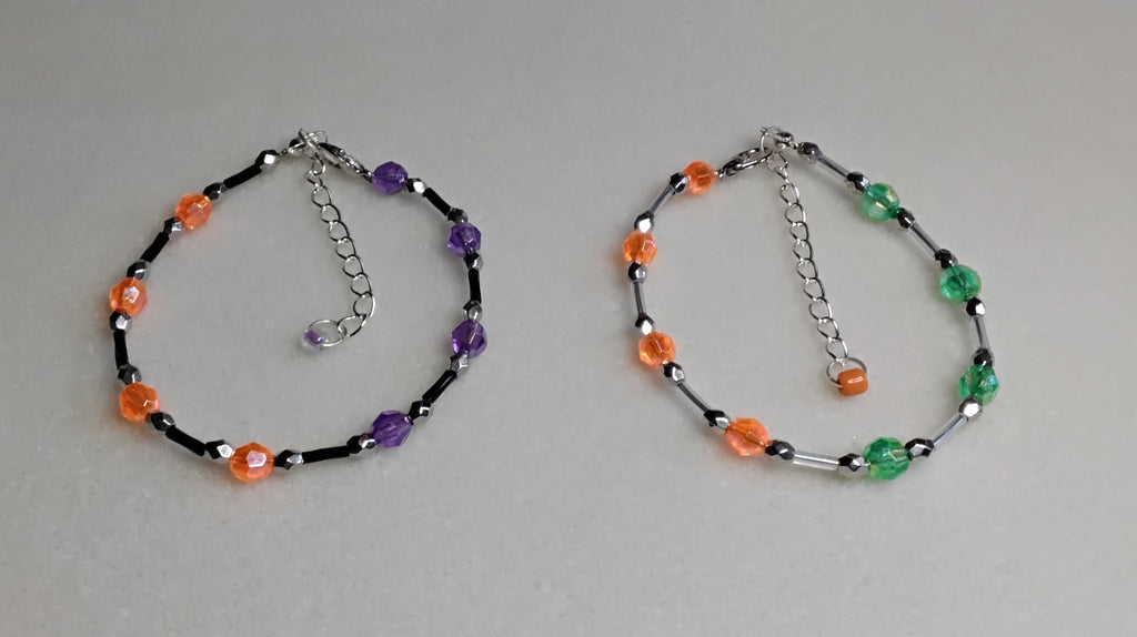 Handmade Beaded Halloween Bracelet