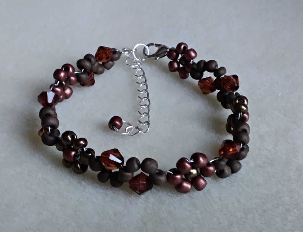 Handmade Beaded Bracelet Copper / Brown