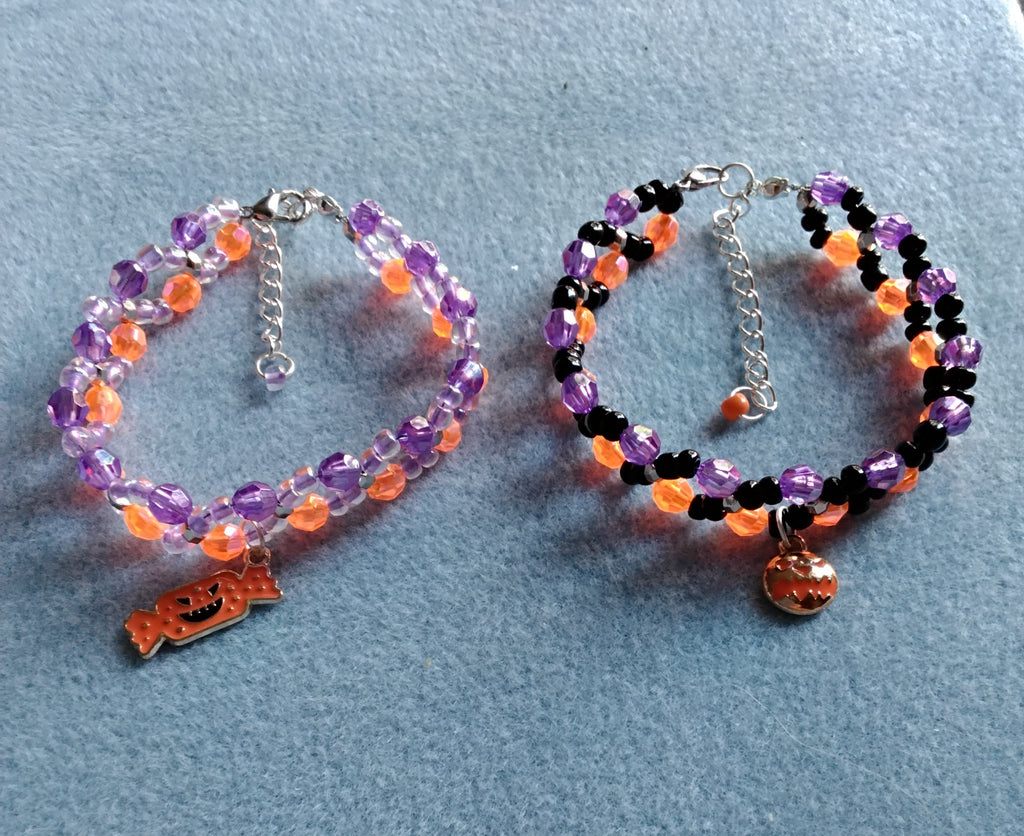 Handmade Beaded Halloween Bracelet (Evil Candy)
