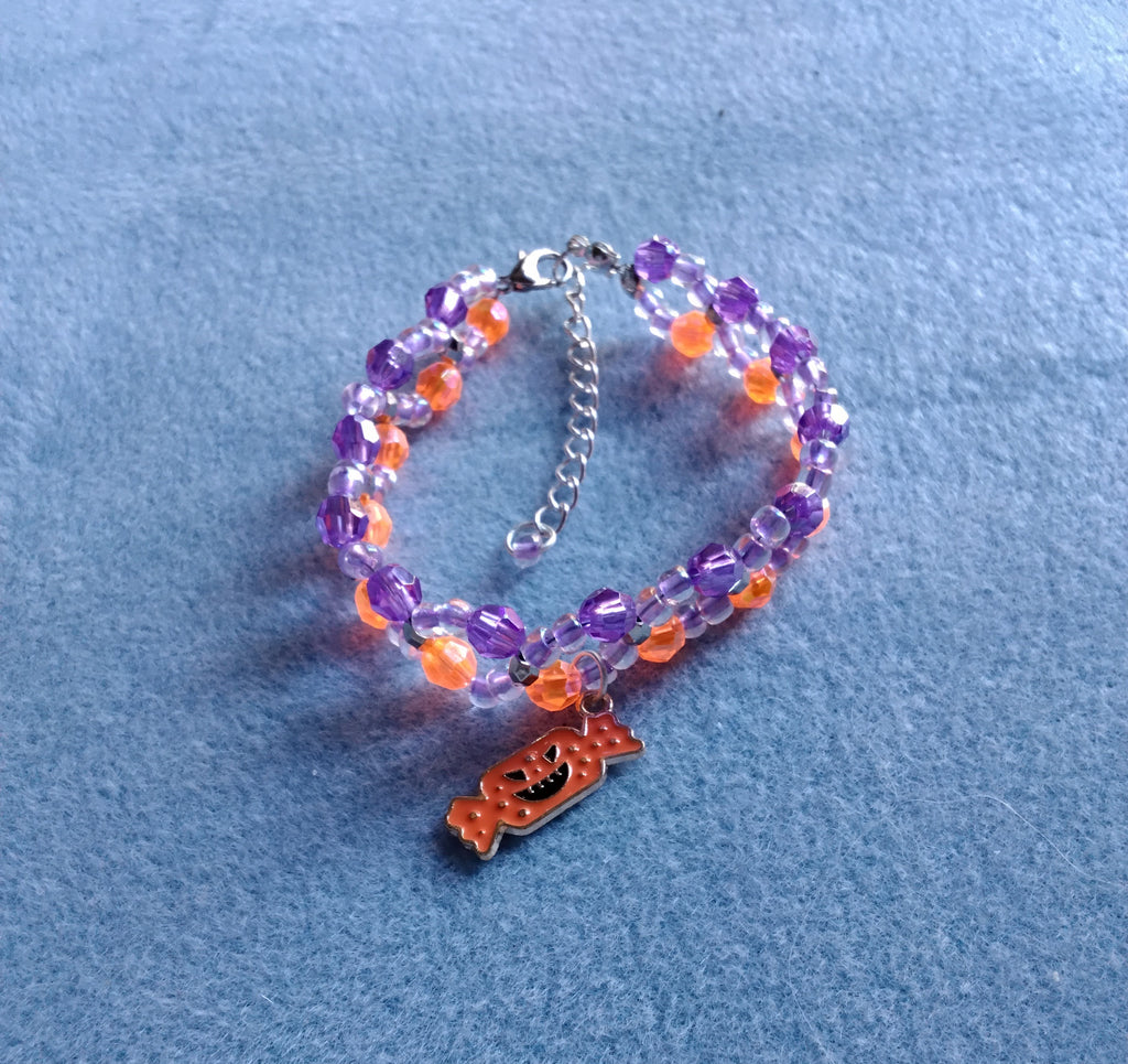 Handmade Beaded Halloween Bracelet (Evil Candy)