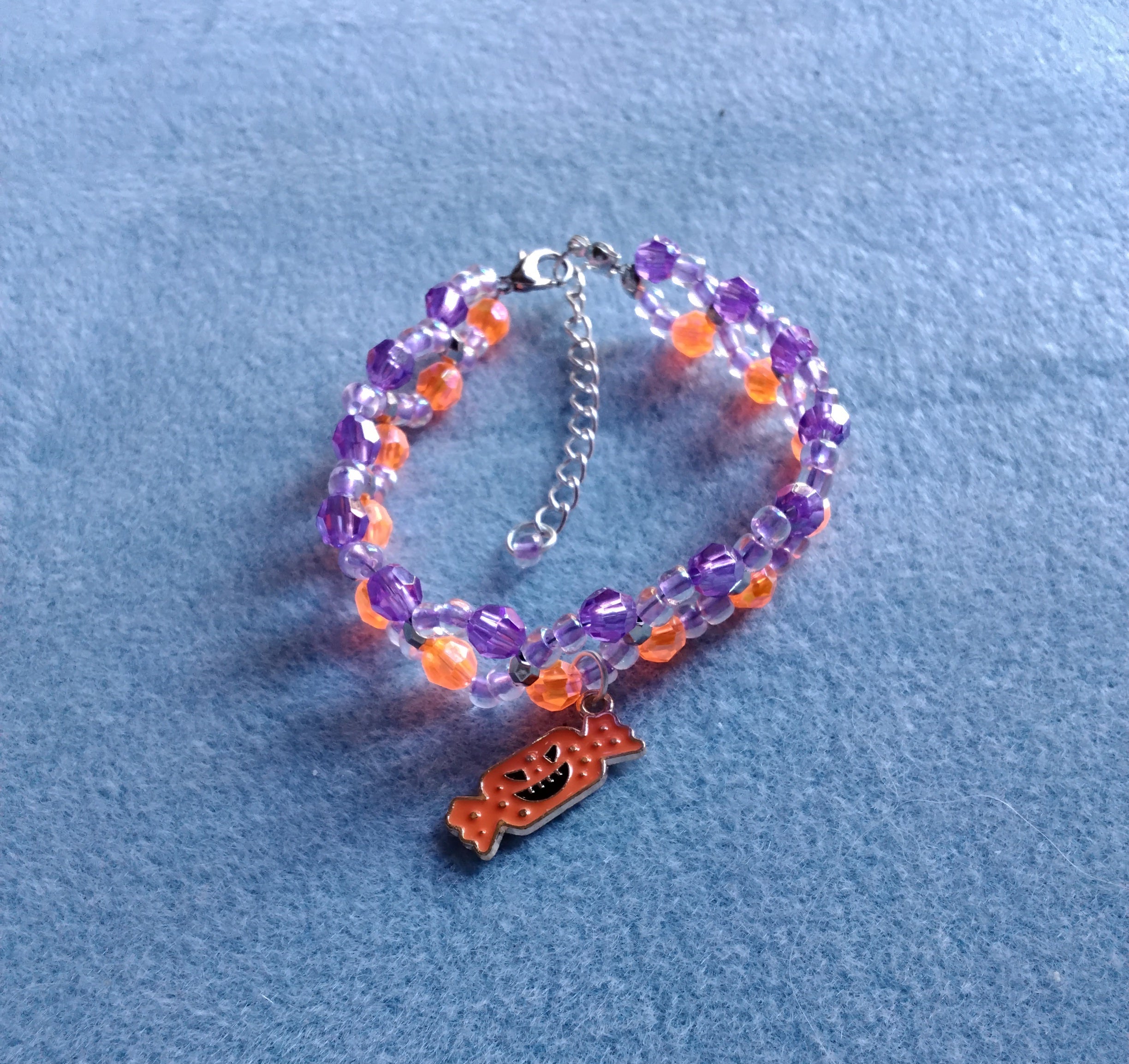 Handmade Beaded Halloween Bracelet (Evil Candy)