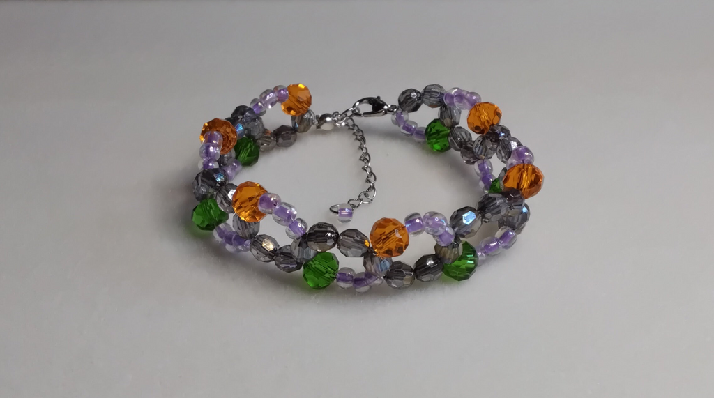Handmade Beaded Halloween Bracelet
