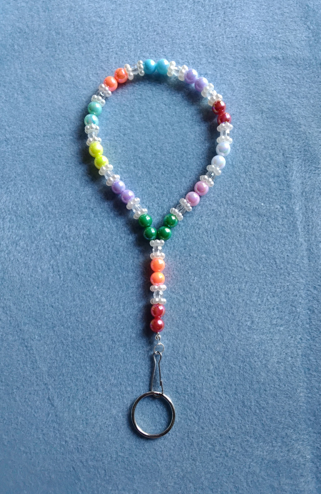 Handmade Wristlet / Keychain (Pearl Accent)