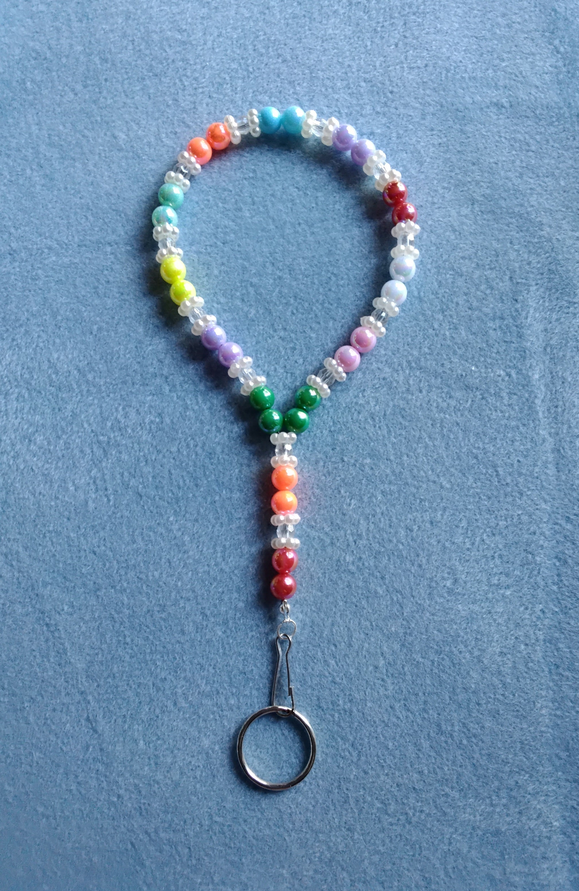 Handmade Wristlet / Keychain (Pearl Accent)