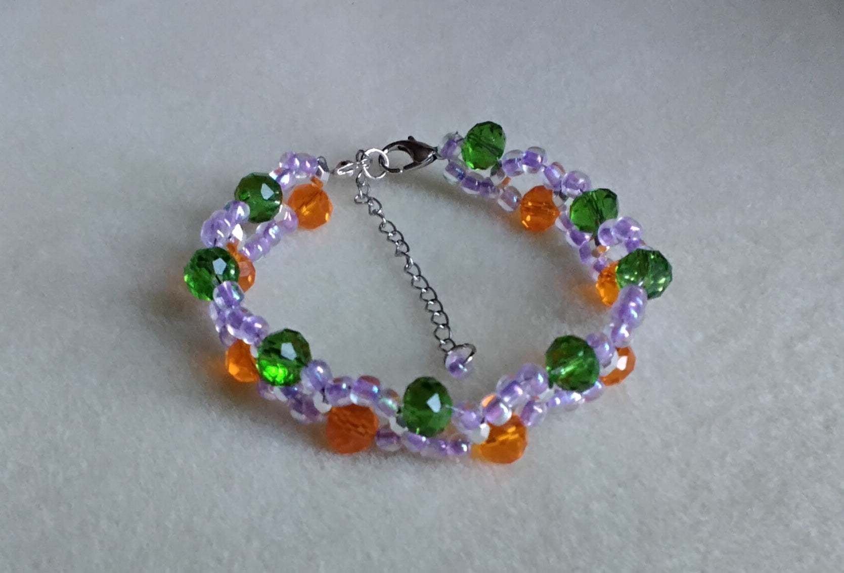 Handmade Beaded Halloween Bracelet and Earrings set