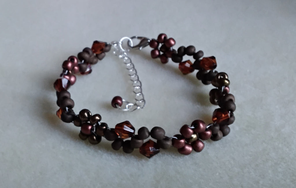 Handmade Beaded Bracelet Copper / Brown